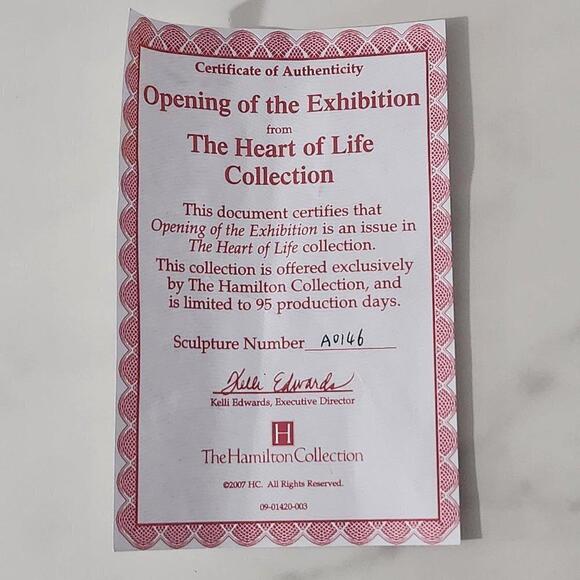 2/$50 2007 Hamilton Collection Opening of the Exhibition Figurine A0146 - Picture 6 of 7
